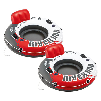 Intex River Run Single Inflatable Lake Floating Lounger, Color Varies (2 Pack)