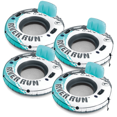 Intex River Run 1 53" Inflatable Floating Water Tube Lake Raft, Red (4 Pack) - VMInnovations
