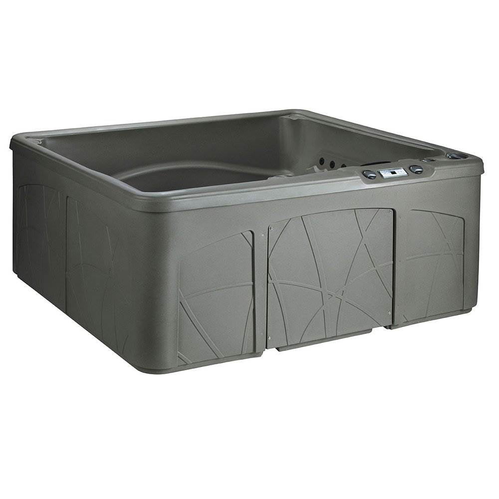 Life Smart LS350DX 5 Person Outdoor Patio Hot Tub Spa w/ 28 Jets & Cover, Taupe