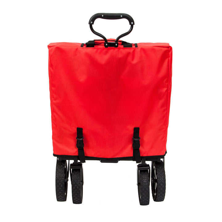 Mac Sports Collapsible Folding Garden Utility Wagon Cart w/ Table, Red(Open Box)