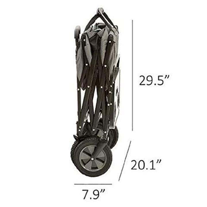 Mac Sports Folding Outdoor Garden Utility Wagon Cart w/ Table, Grey (Open Box) - VMInnovations