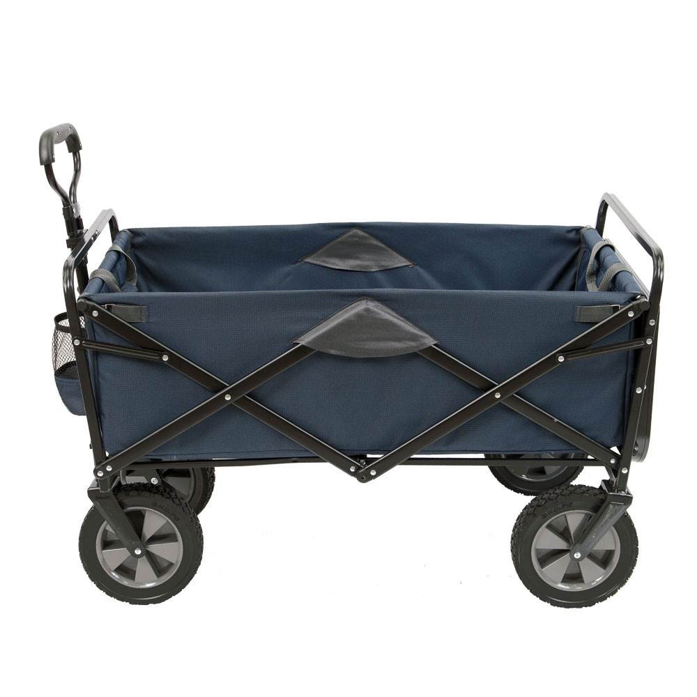 Mac Sports Collapsible Folding Outdoor Utility Wagon Cart w/ Table, Navy (Used) - VMInnovations