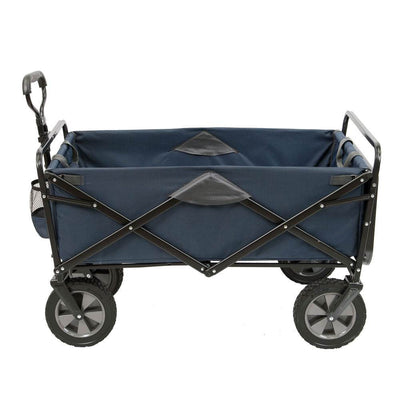 Mac Sports Folding Utility Wagon Cart w/ Table, Navy (Open Box) (2 Pack) - VMInnovations