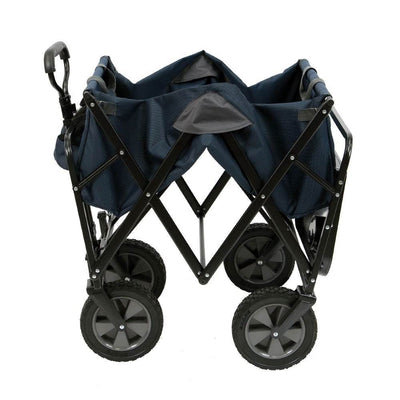 Mac Sports Folding Utility Wagon Cart w/ Table, Navy (Open Box) (2 Pack) - VMInnovations
