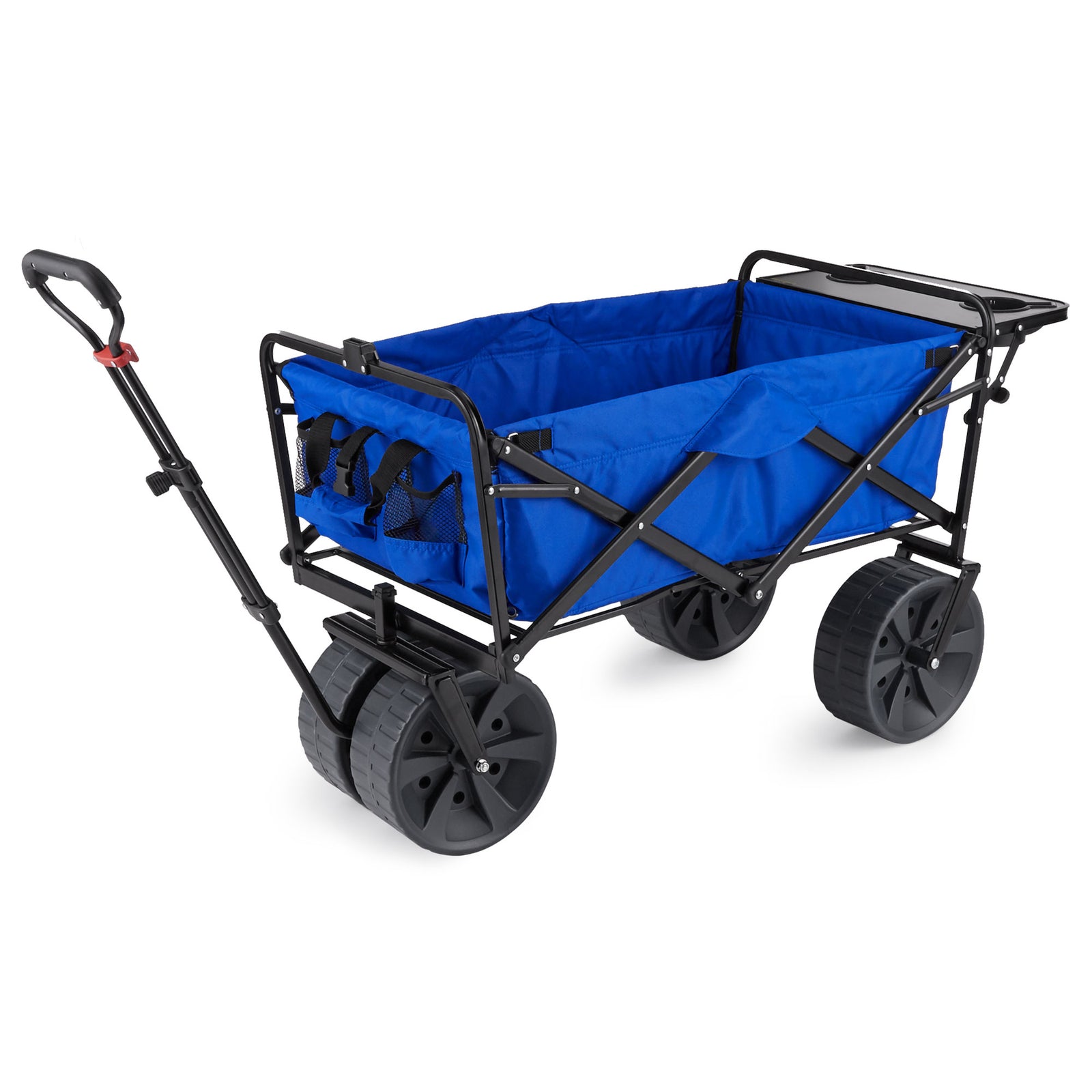 Mac Sports Collapsible All Terrain Beach Utility Wagon Cart with Table, Blue - VMInnovations