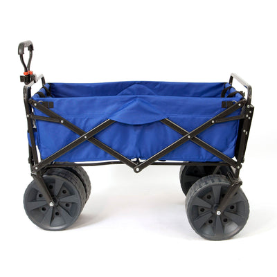 Mac Sports Collapsible Beach Utility Wagon Cart with Table, Blue (Damaged)
