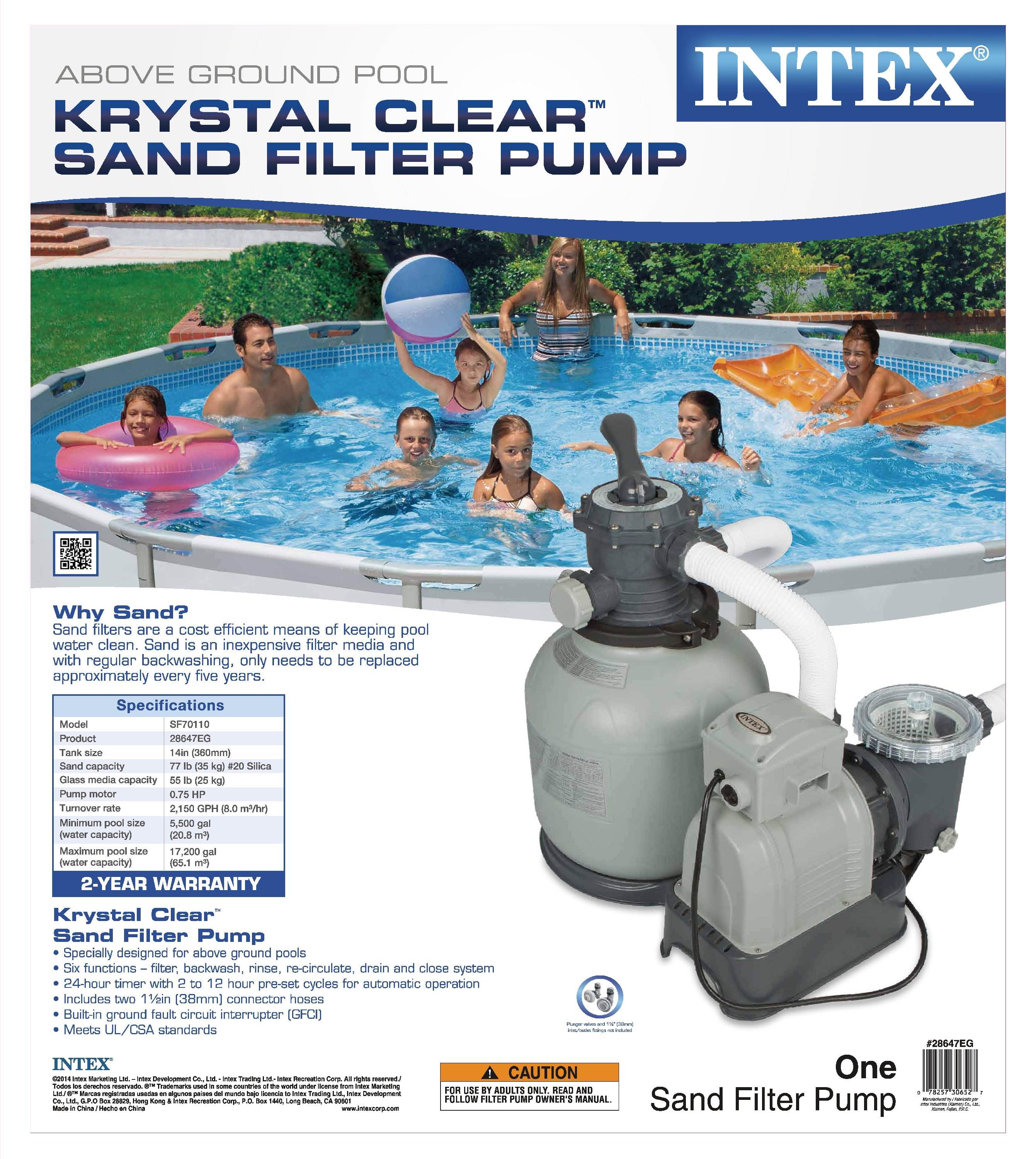 Intex Krystal Clear 2800 GPH Sand Filter Pump & 15000 Gal 26669EG Chlorinator