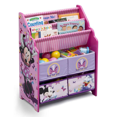 Delta Children Minnie Mouse Wooden Sling Bookshelf Bookcase Organizer, Pink