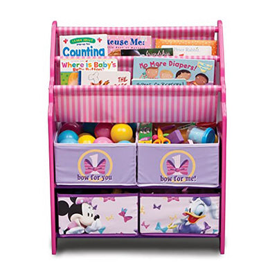 Delta Children Minnie Mouse Wooden Sling Bookshelf Bookcase Organizer, Pink