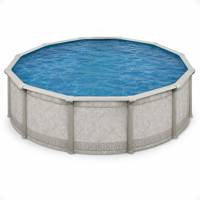 Aquarian Pools Khaki Venetian 18ft x 52in Round Above Ground Swimming Pool(Used)