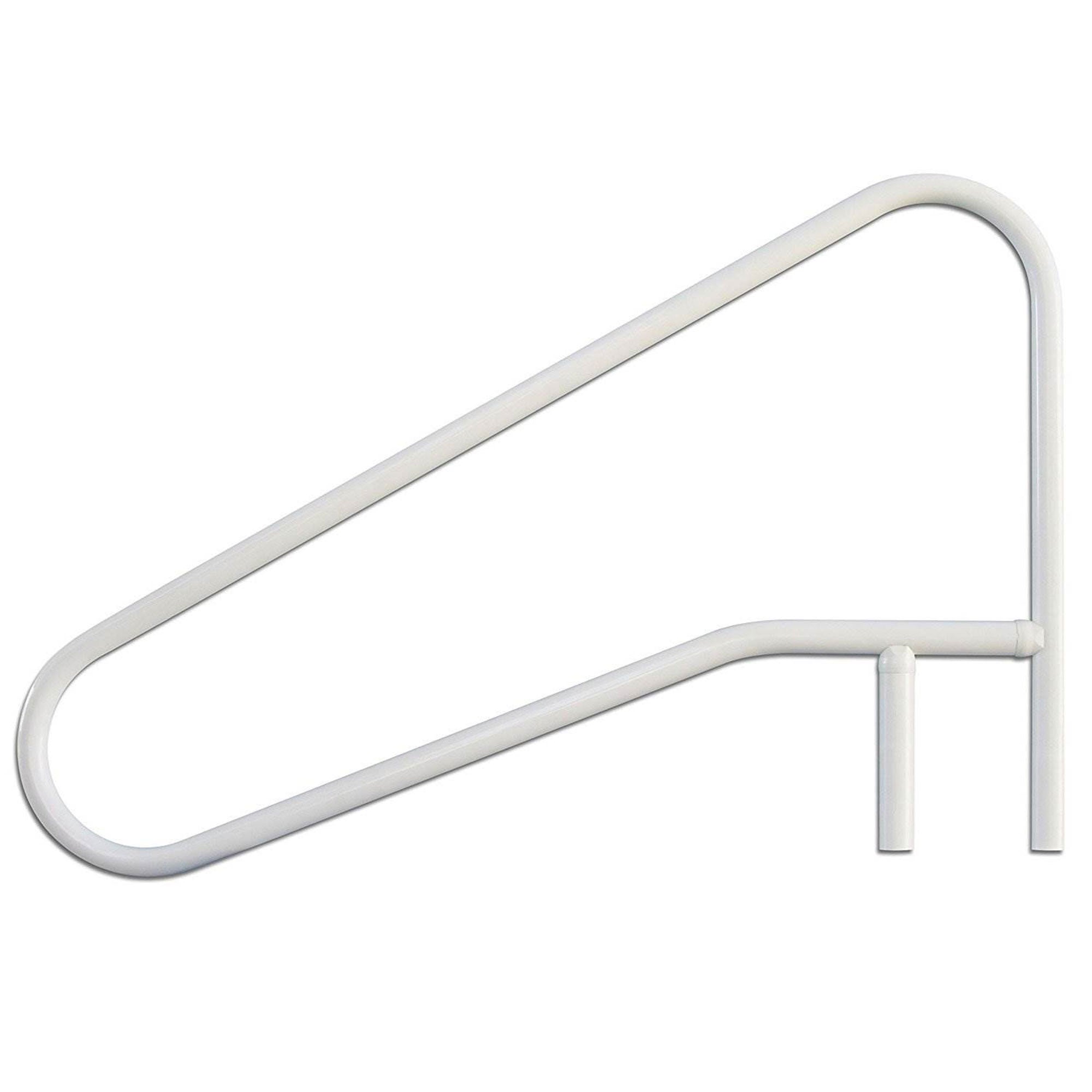 Saftron 54"x32" Cross Braced 3 Bend Slope In-Water Return to Deck Handrail White - VMInnovations