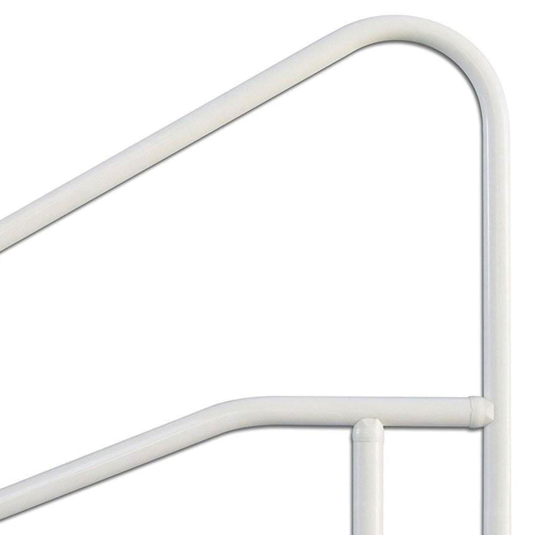 Saftron 54"x32" Cross Braced 3 Bend Slope In-Water Return to Deck Handrail White