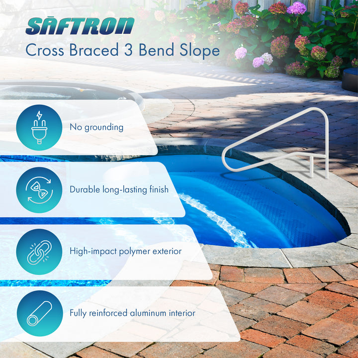 Saftron 3 Bend Weather Resistant In Water Polymer Handrail, White (Open Box) - VMInnovations