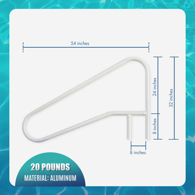 Saftron 3 Bend Weather Resistant In Water Polymer Handrail, White (For Parts)