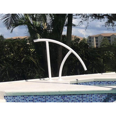 Saftron Triton 30"x35.75" High Impact Marine Grade Aluminum Pool Handrail, White - VMInnovations