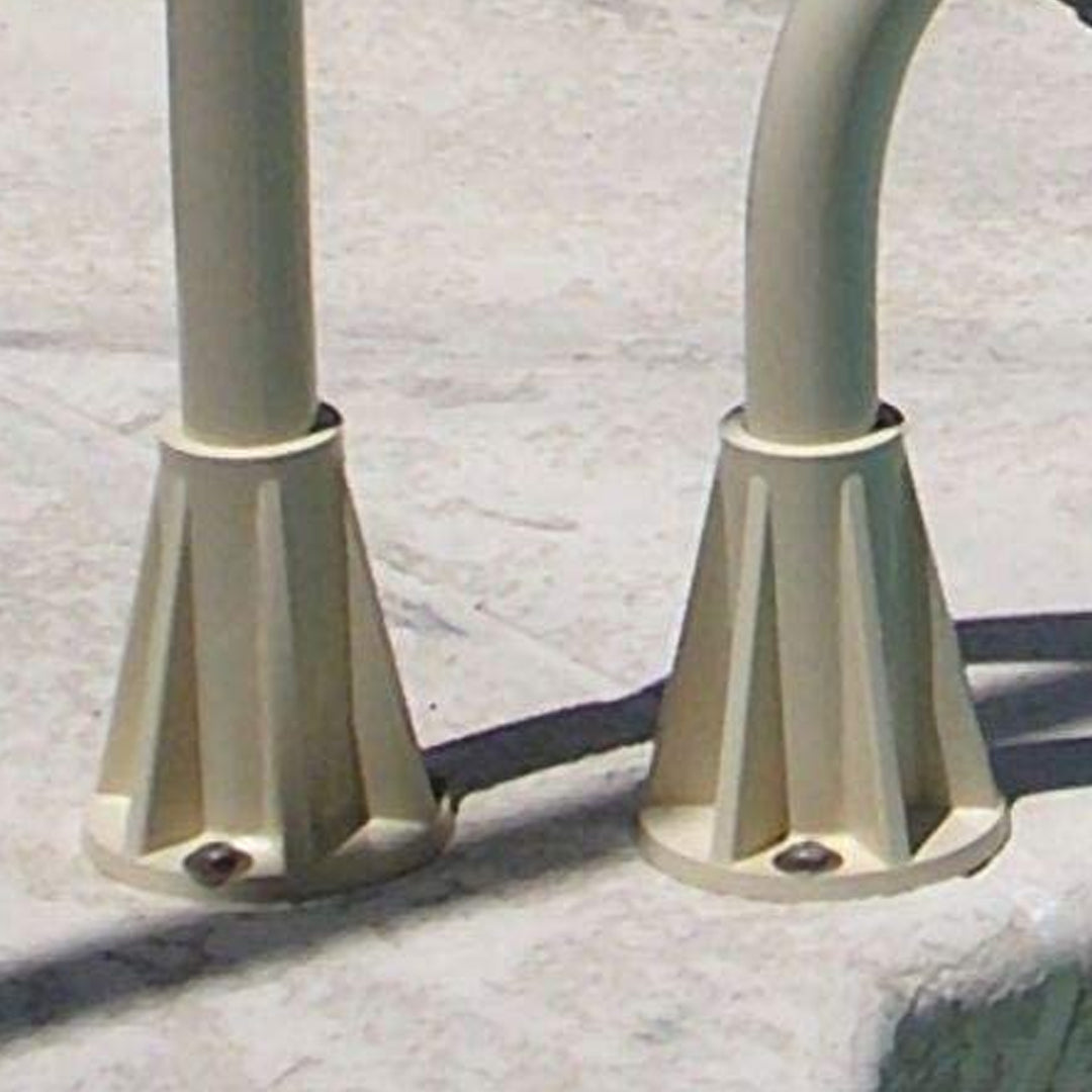 Saftron 6" Pool Handrails & Ladders Mounting Base, White (Open Box) (2 Pack) - VMInnovations