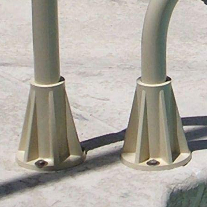 Saftron 6" Pool Handrails & Ladders Mounting Base, White (Open Box) (2 Pack) - VMInnovations
