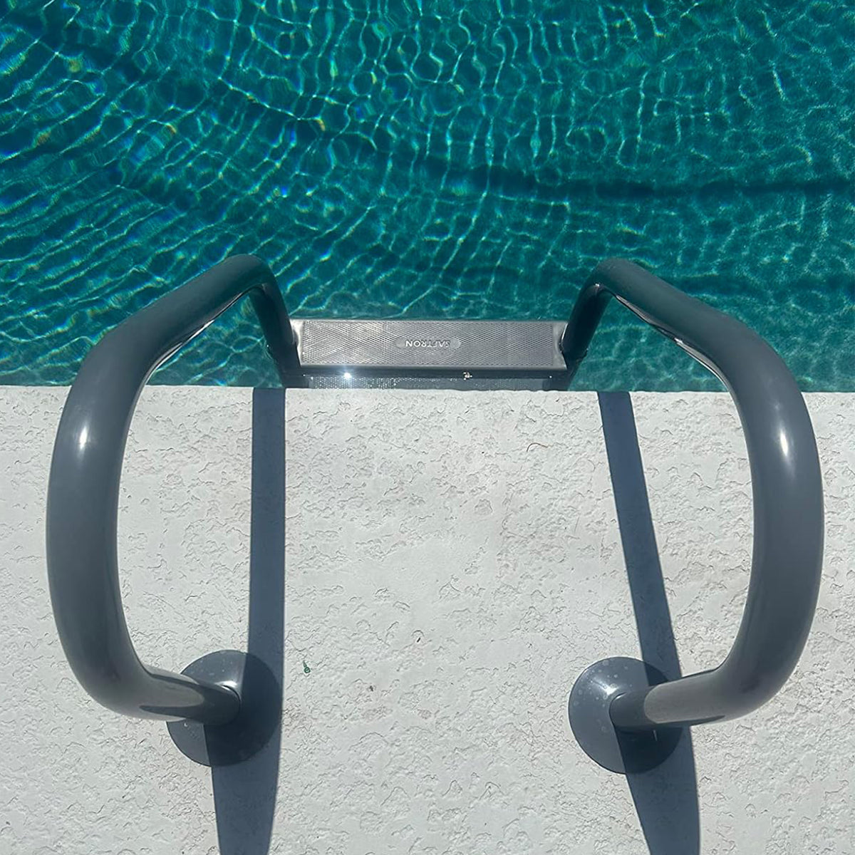Saftron 3 Step Polymer Finish Inground Pool Ladder, Graphite Gray (Open Box)
