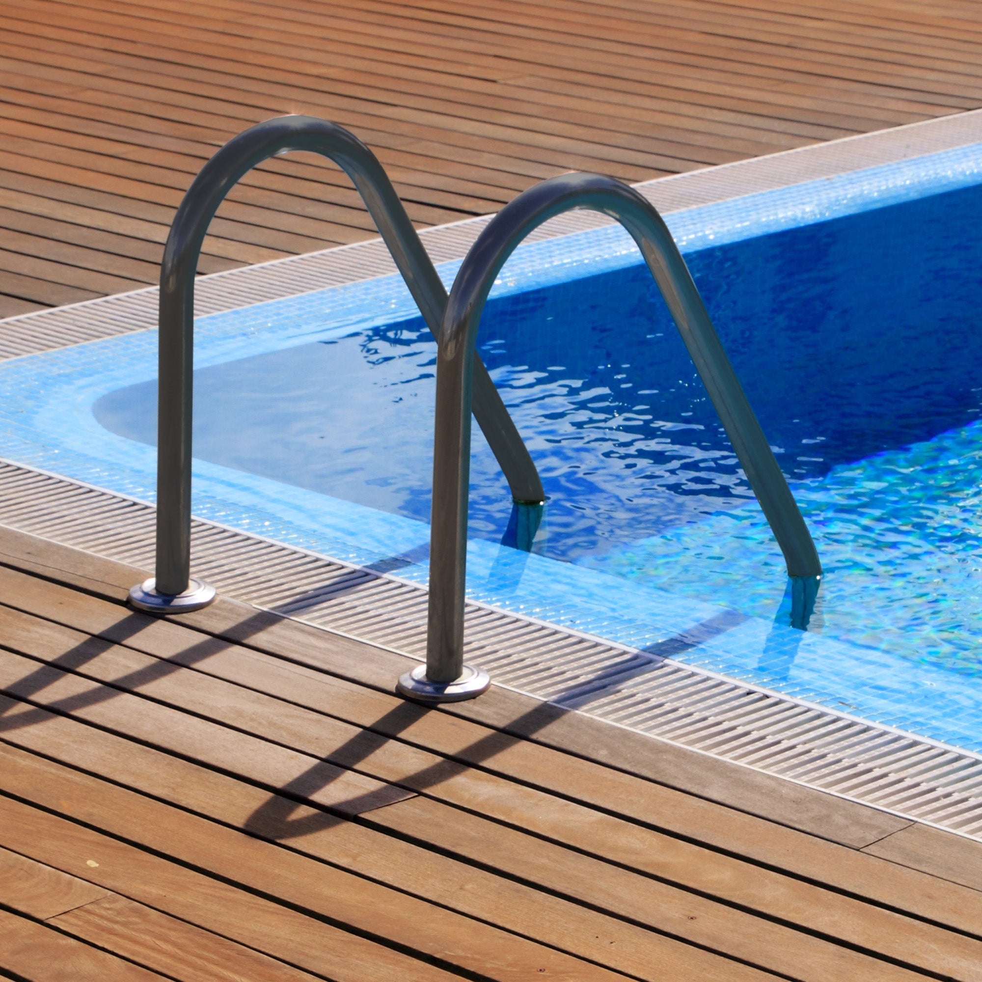 Saftron 3 Step Polymer Finish Inground Pool Ladder, Graphite Gray (Open Box) - VMInnovations