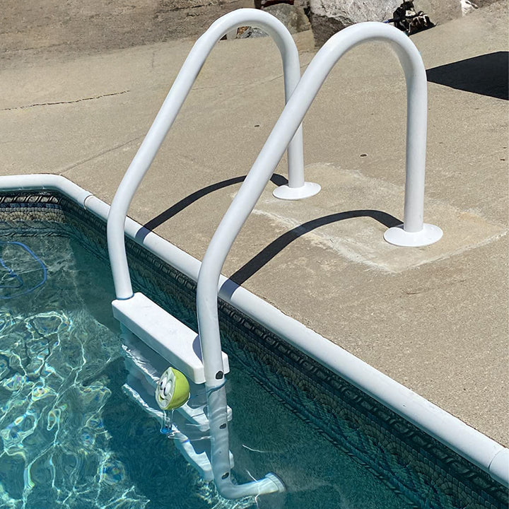 Saftron 3 Step High Impact Polymer Finish Inground Pool Ladder, White (Used)