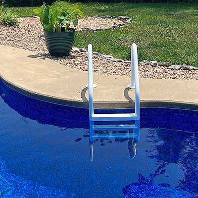 P-324-L3-W 3 Step High Impact Finish Inground Pool Ladder, (Open Box) - VMInnovations