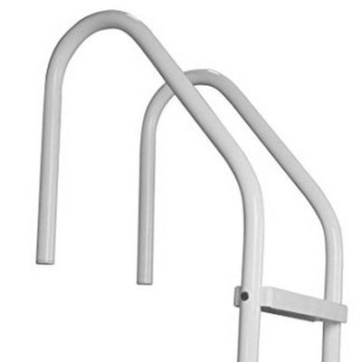 Saftron 3 Rung Step Ladder Inground Pool Handrail with Polymer Finish, White