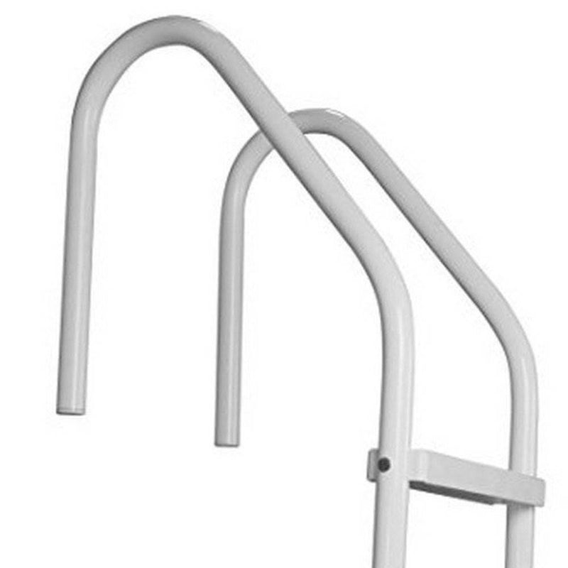 Saftron 3 Rung Step Ladder Inground Pool Handrail with Polymer Finish, White