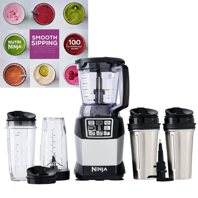 Ninja Auto-IQ Nutri Ninja 40 Oz Blender + Nutri Ninja Cups + 100 Recipe Book