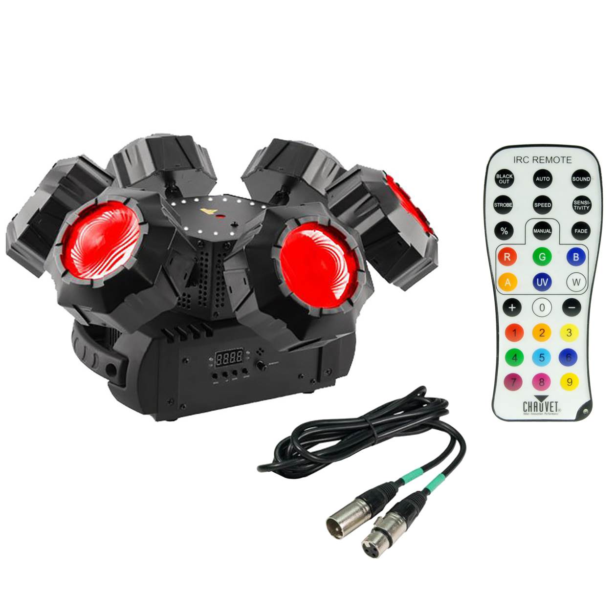 Chauvet DJ HelicopterQ6 Rotating Stage Light FX + Remote Control + 10' DMX Cable