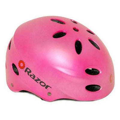 Razor V17 Child Skateboard / Scooter Pink Sport Helmet w/ Elbow & Knee Pads