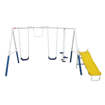 XDP Recreation Blue Ridge Outdoor Backyard Kids Swing Set w/ Slide + Anchor Kit