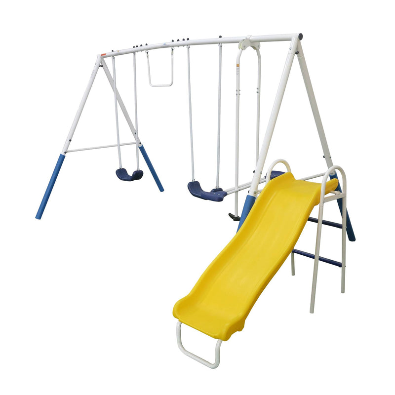 XDP Recreation Blue Ridge Outdoor Backyard Kids Swing Set w/ Slide + Anchor Kit