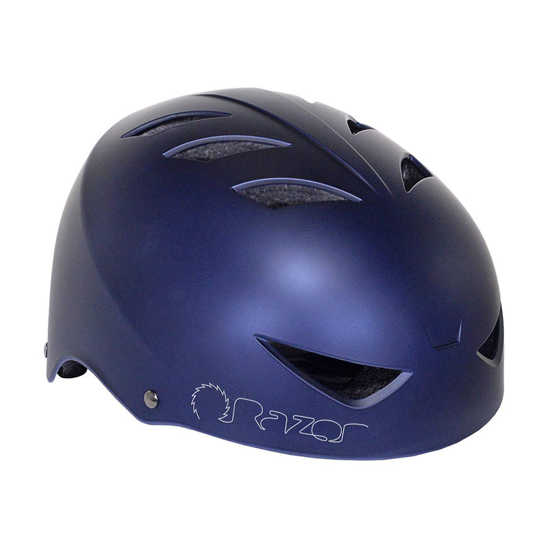 Razor 97862 V-12 Adult One Size Safety Bicycle Helmet, Satin Navy (Open Box)