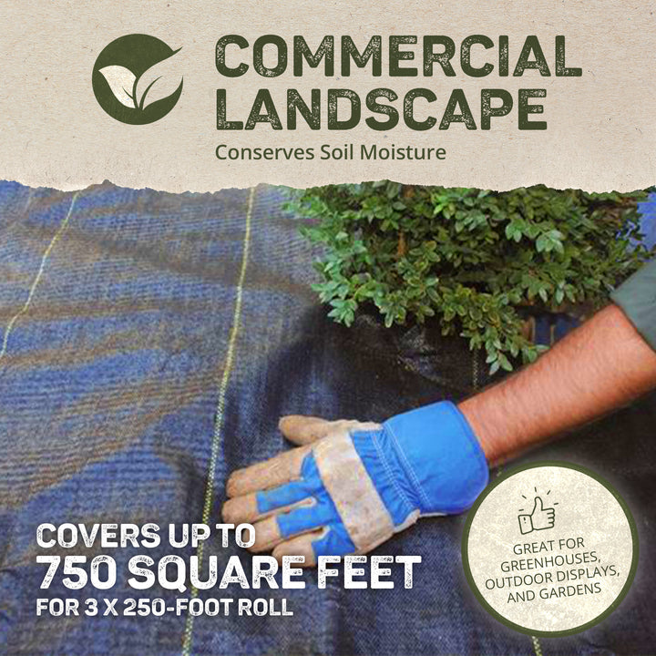 DeWitt P3 Pro 5 Commercial Landscape 5-Oz Weed Barrier Fabric, 3 x 250' (4 Pack)