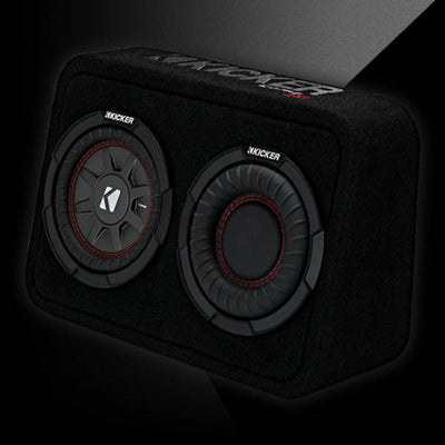 Kicker CompRT Thin Profile 6.75 Inch 2 Ohm Subwoofer Vented Enclosure Speaker