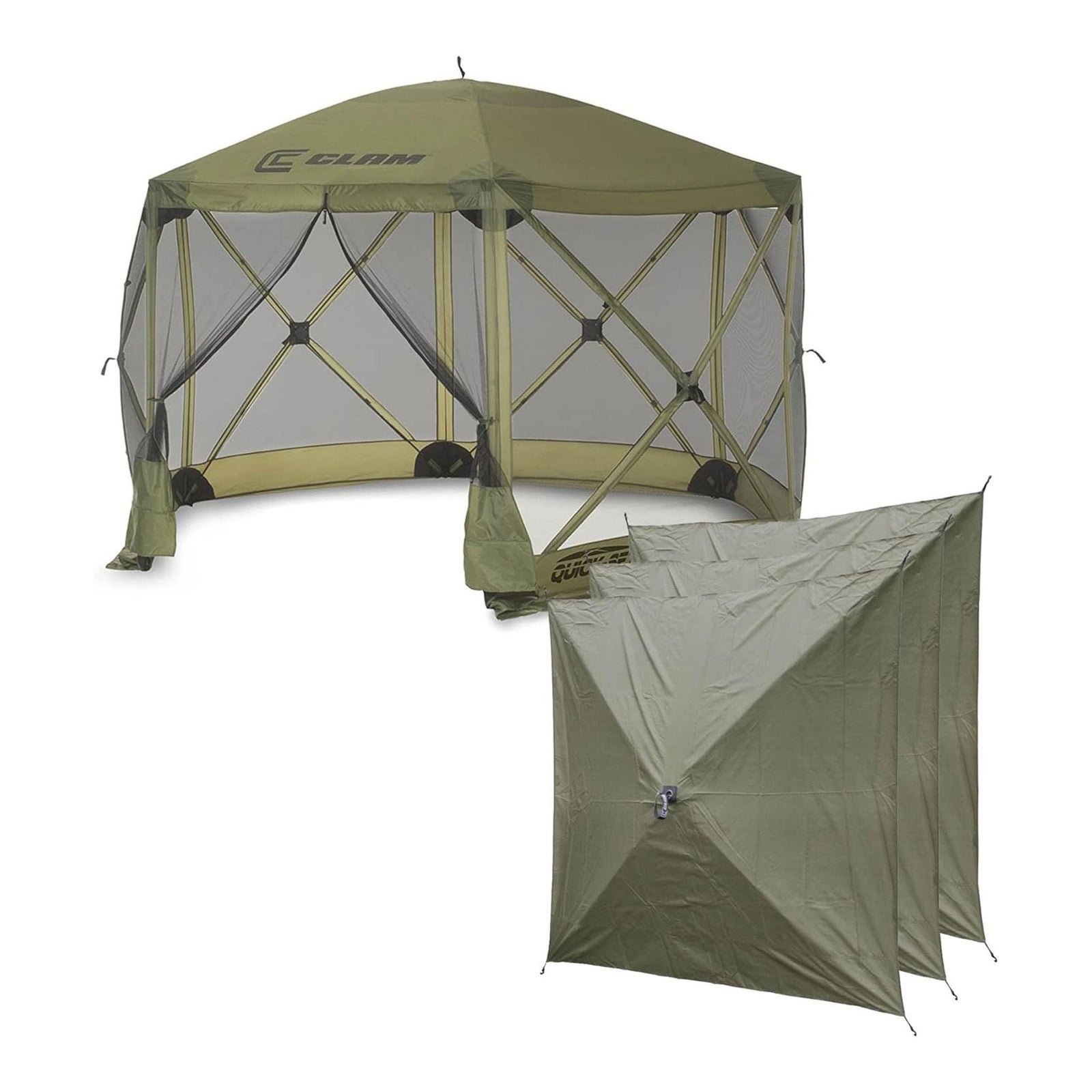 CLAM Quick-Set Escape Portable Outdoor Gazebo Canopy Shelter and 3 Wind Panels - VMInnovations