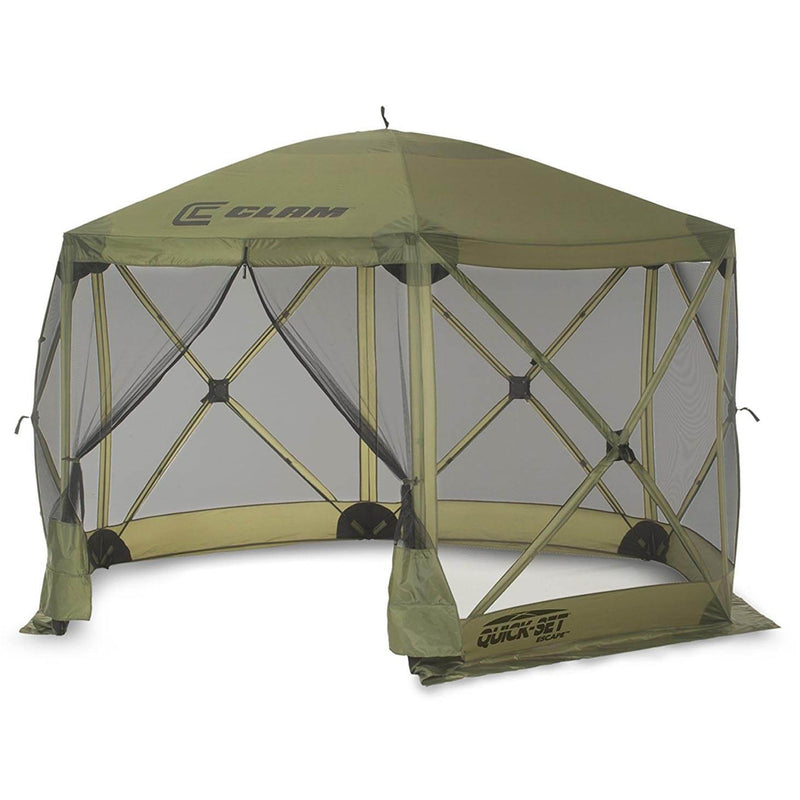 CLAM Quick-Set Escape 11.5 x 11.5 Ft Portable Camping Shelter, Green (Damaged)