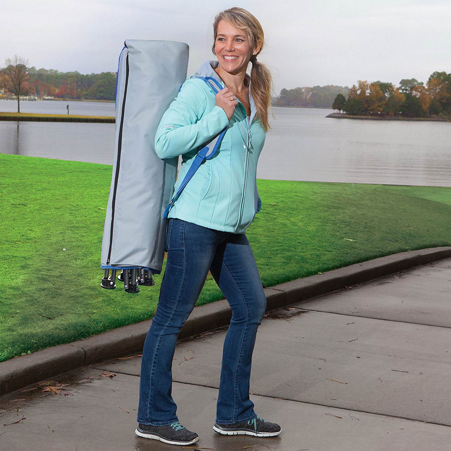 Kelsyus Premium Portable Folding Chair with Canopy and Weather Shield (Open Box)