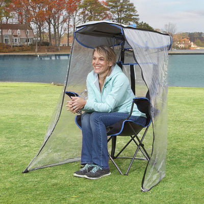 Kelsyus Premium Portable Folding Chair with Canopy and Weather Shield (Open Box)