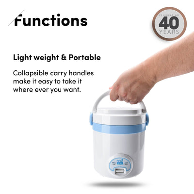 Aroma Mini Digital 3 Cup Nonstick Dishwasher Safe Rice Cooker, Blue (Open Box)