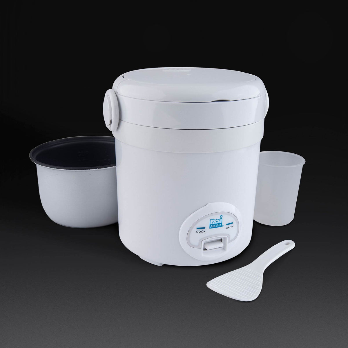 Aroma miAroma Mini 3 Cup Nonstick Dishwasher Safe Rice Cooker, White (Open Box)
