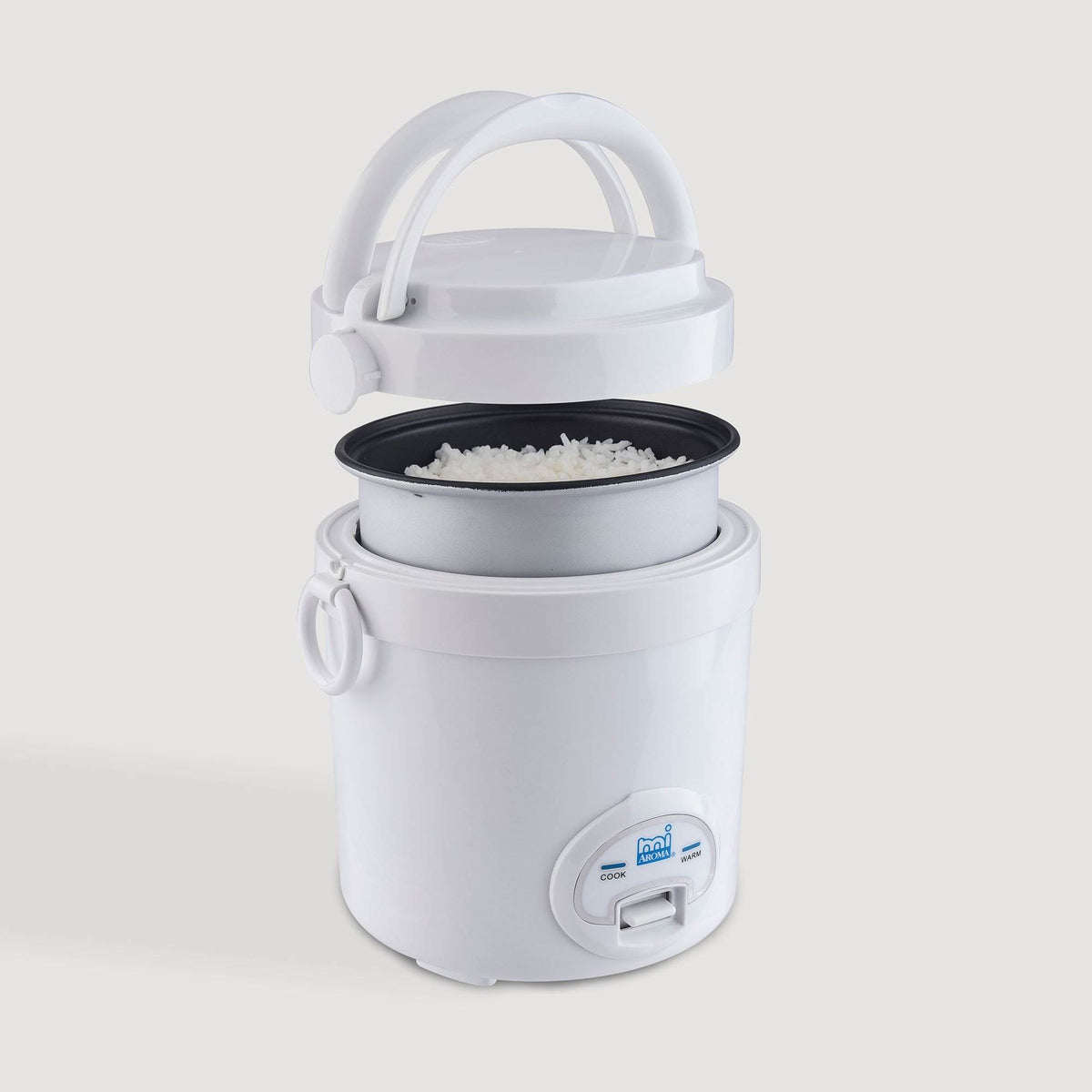 Aroma miAroma Mini 3 Cup Nonstick Dishwasher Safe Rice Cooker, White (Open Box)