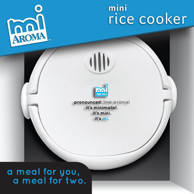 Aroma miAroma Mini 3 Cup Nonstick Dishwasher Safe Rice Cooker, White (Open Box)