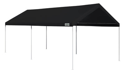 Caravan Canopy Domain 10 x 20 Ft Carport Top and Sidewalls, Black w/ Anchor Set - VMInnovations