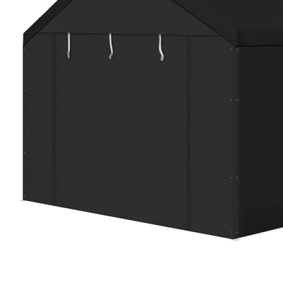 Caravan Canopy Domain 10 x 20 Ft Carport Top and Sidewalls, Black w/ Anchor Set
