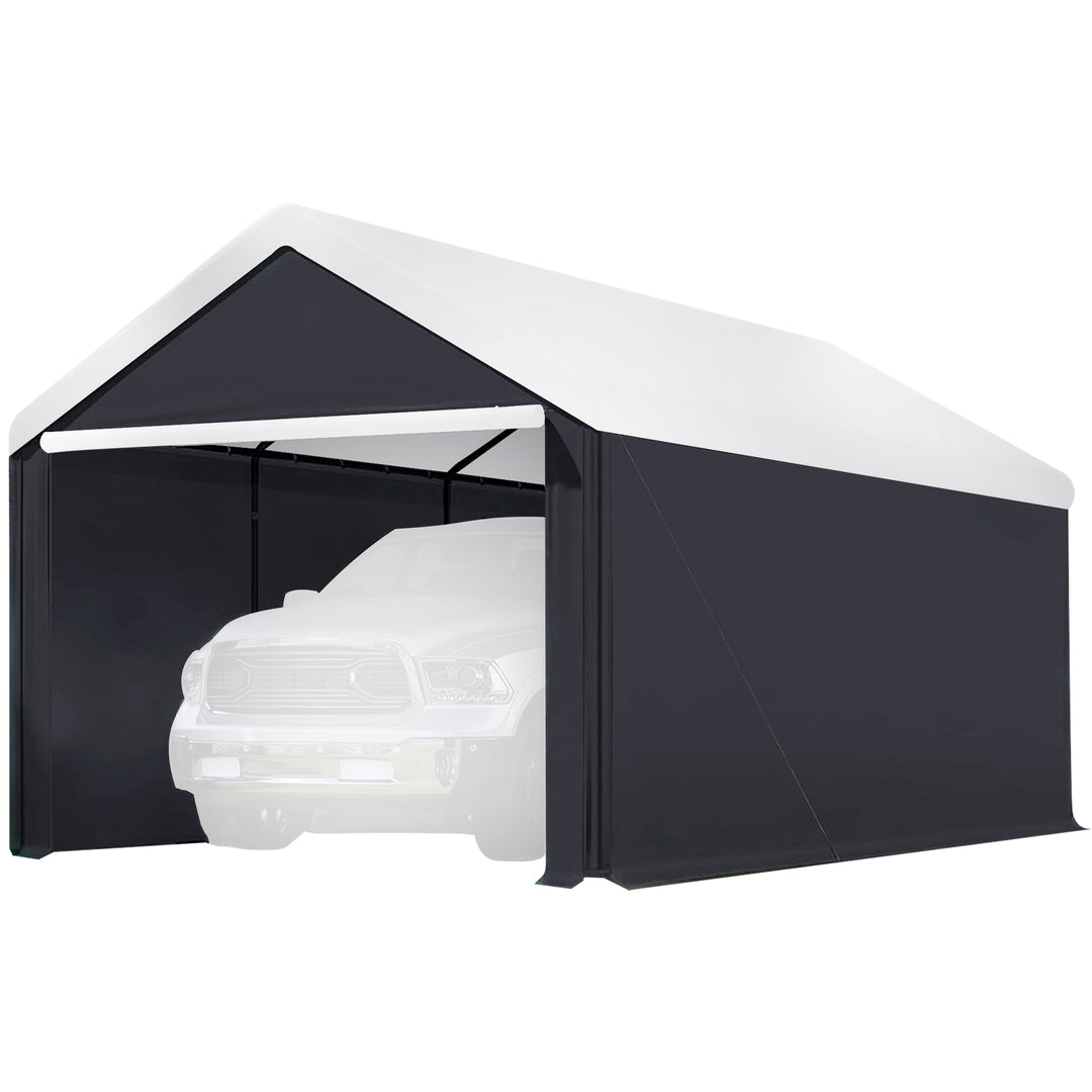 Caravan Canopy Domain 20x10 Foot Carport Tent Sidewalls, Black (Sidewalls Only) - VMInnovations