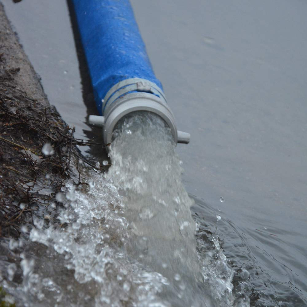 Apache 98138066 50 Foot Standard Duty PVC Flat Discharge Hose with Poly Cam Lock - VMInnovations