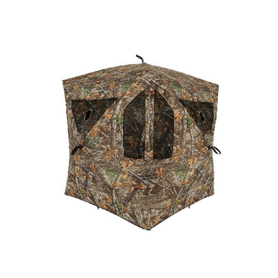 Ameristep Brickhouse 3 Person Ground Hunting Concealment Blind, RealTree Edge
