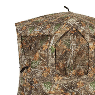 Ameristep Brickhouse 3 Person Hunting Hub Ground Blind, Realtree Edge (Used)