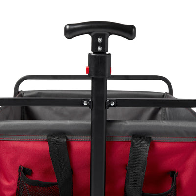 Seina Collapsible Steel Frame Folding Utility Wagon Garden Cart, Red (2 Pack)